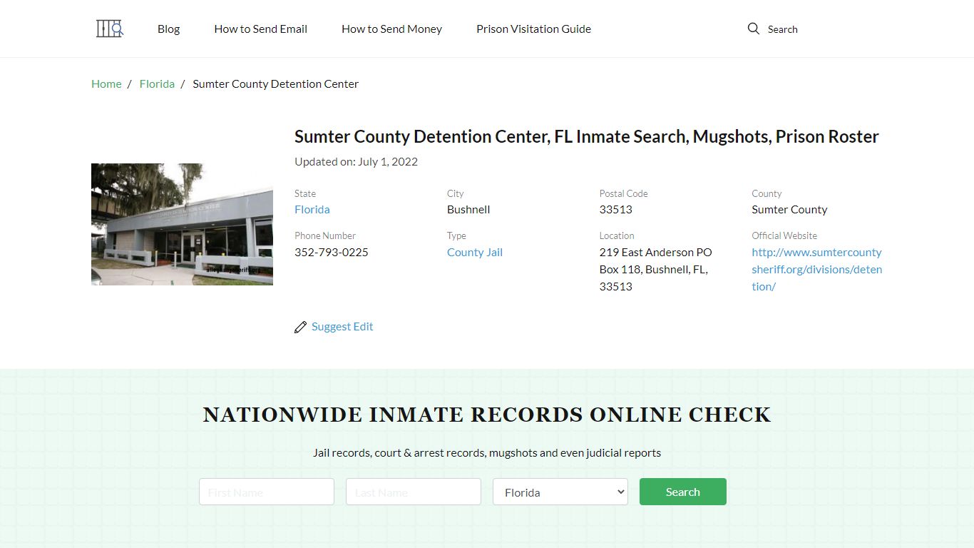 Sumter County Detention Center, FL Inmate Search, Mugshots ...